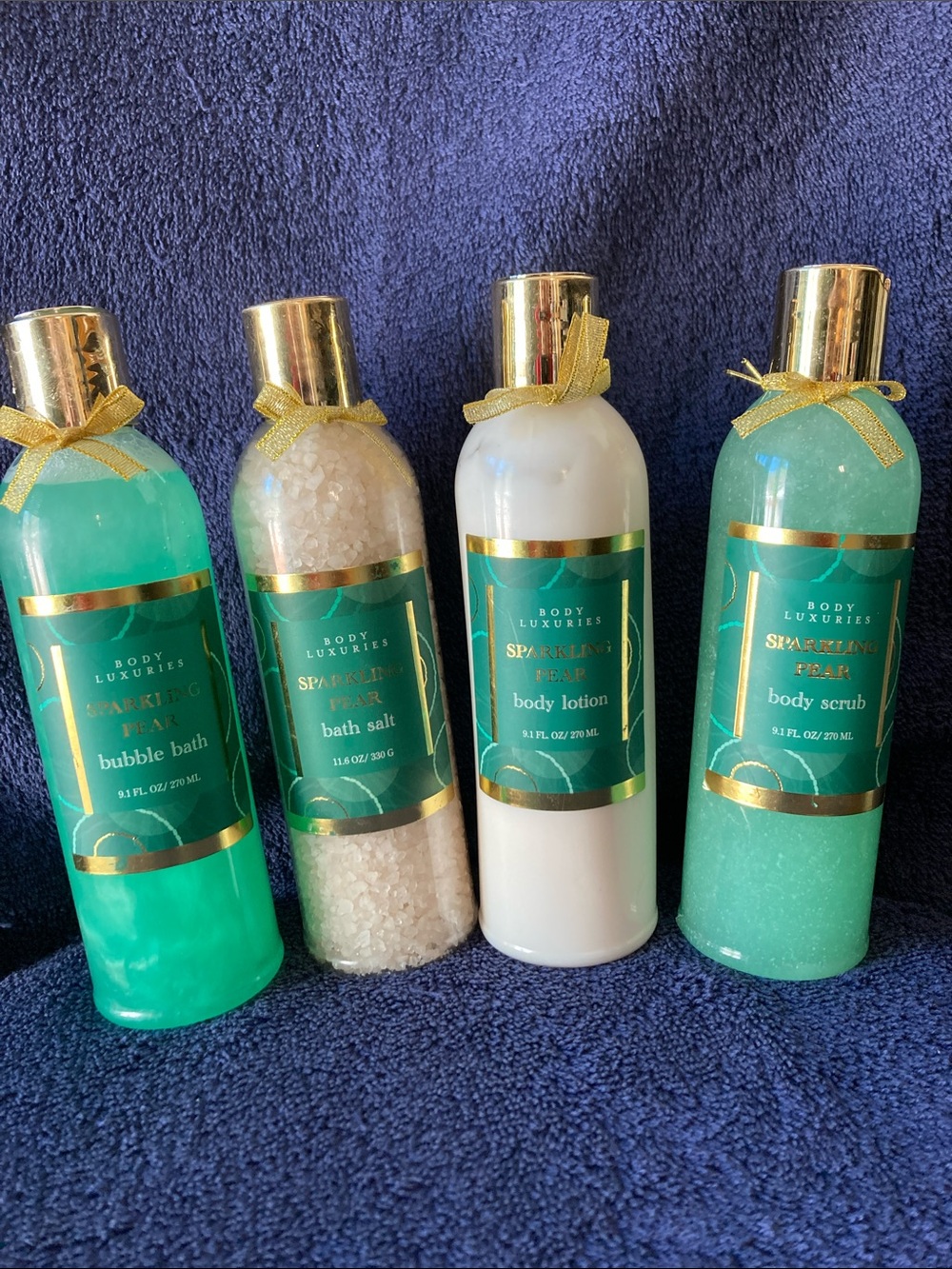 Sparkling Pear Bath & Body Set — Aqua Green